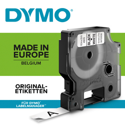 DYMO 2093097 10 x Dymo D1 Original Polyesterbänder 12mm x 7 m schwarz auf weiss 