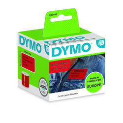 DYMO LetraTag-Etiketten LT-Band, Plastik, Masse 54 x 101  Farbe Etiketten schwarz auf rot