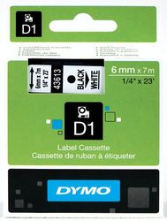 DYMO LabelManager Schriftband D1, 6mm x 7m, schwarz auf weiss