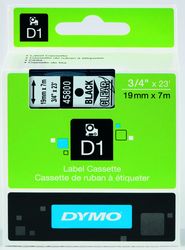 DYMO LabelManager Schriftband D1, 19mm x 7m, schwarz auf transparent