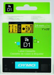 DYMO LabelManager Schriftband D1, 24mm x 7m, schwarz auf gelb