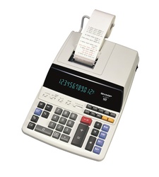 Calculatrice de bureau SHARP EL-2607V, 12 chiffres, gris clair