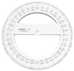 LINEX S0761340 710 Vollkreis-Winkelmesser 360° mit 1° Teilung, 10 cm.