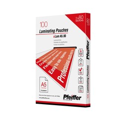 Pfeiffer Pochettes de plastification A5 80 mic, Lot de 100