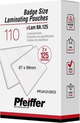 Pfeiffer Pochettes de plastification Format Carte d’identité 125 mic, Lot de 110