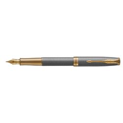 PARKER 1931489 stylo-plume SONNET Chiselled Silver G.C. (F, noir)