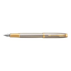 PARKER 1931684 stylo-plume IM PREMIUM Warm Silver G.C. (F, bleu)
