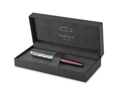 PARKER PK-2119783 stylo-bille Sonnet Premium Metal & Red C.C. (M, noir)