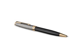 PARKER PK-2119787 stylo-bille Sonnet Premium Metal & Black G.C. (M, noir)