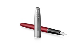 PARKER PK-2146736 stylo-plume Sonnet Metal & Red C.C. (M, noir)