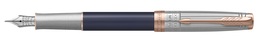 PARKER stylo-plume Sonnet Fuji Bleu Argent 18K (F, noir)