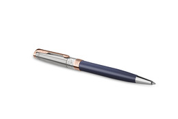 PARKER stylo-bille Sonnet Fuji Bleu Argent 18K (M, noir)
