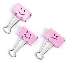 Rapesco 1349 Pinces à double clip 19mm Emoji (Assortis) – 20x Candy Pink