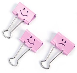 Rapesco 32mm Emoji Foldback Befestigungsclips (rosa) - 20 Klammern