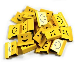 Durchsichtiger Spender & 25 Emoji (gelb) Nachfüllclips