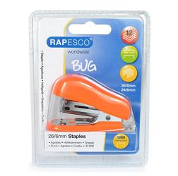 Rapesco 1410 Mini Agrafeuse Bug - 12 feuilles - Orange
