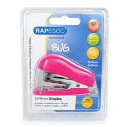Rapesco Bug Mini-Heftgerät - 12 Blatt - Hot Pink