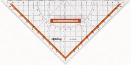 ROTRING S0451820 Technisches Zeichnen-Dreieck Griff abnehmbar (25 cm, glasklar)