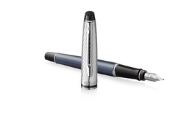 WATERMAN stylo-plume Expert DeLuxe Gris C.C. (M-bleu)