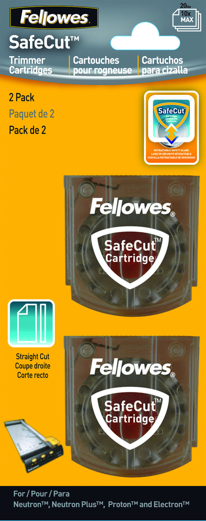 Fellowes 5411401 Kit de 2 Lames de Remplacement Safecut pour Rogneuse 