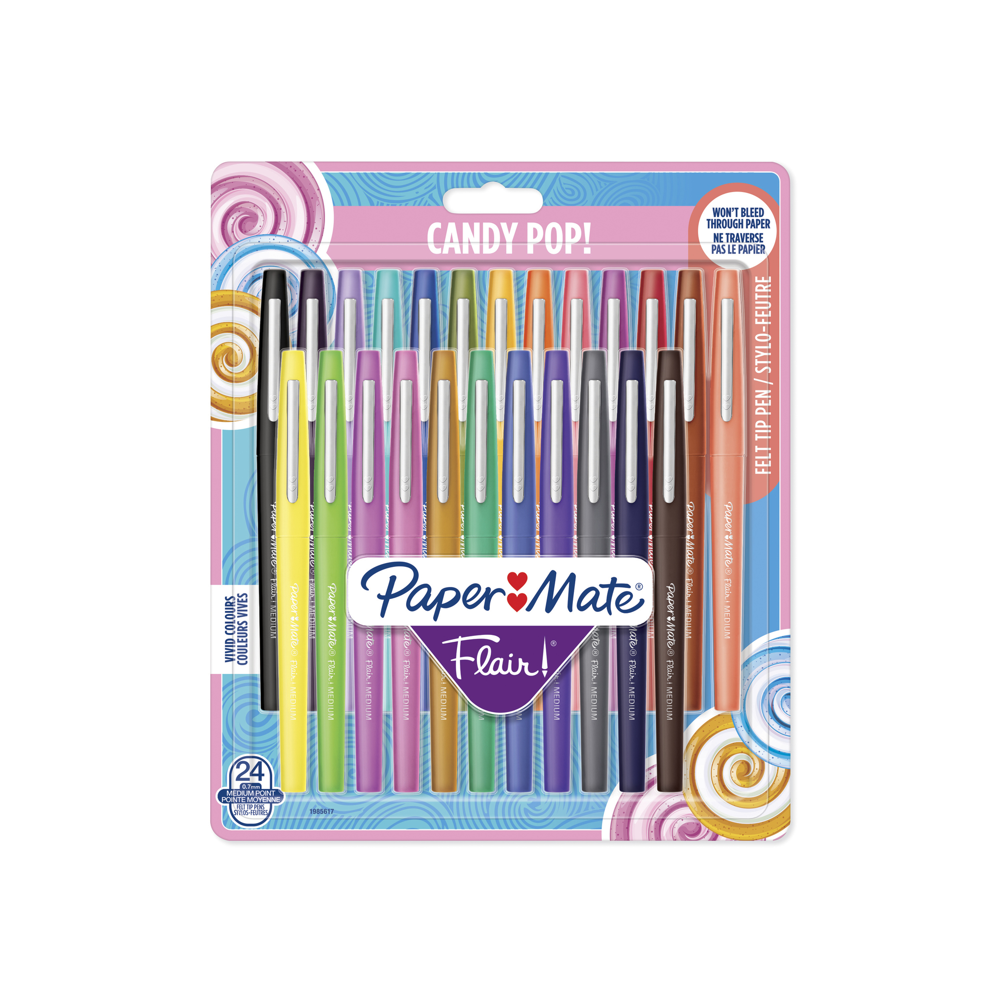 PAPERMATE 1985621 Flair assorti 24 pièces "Candy Pop"