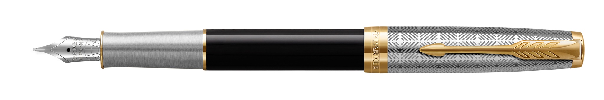 PARKER PK-2119784 stylo-plume Sonnet Premium Metal & Black G.C. (F, noir)